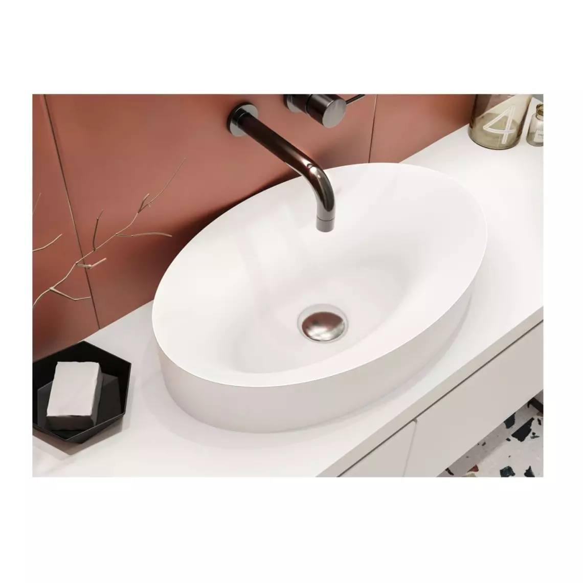 Умывальник врезной Miraggio Eva овальный, без крыла, белый глянец (0000187) - Фото 3