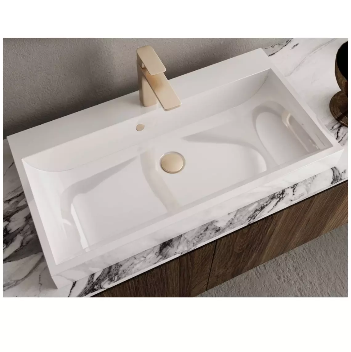 Умивальник накладний, врізний Miraggio Varna 800, 41,7х79,4 білий глянсовий (0000258) - Фото 3