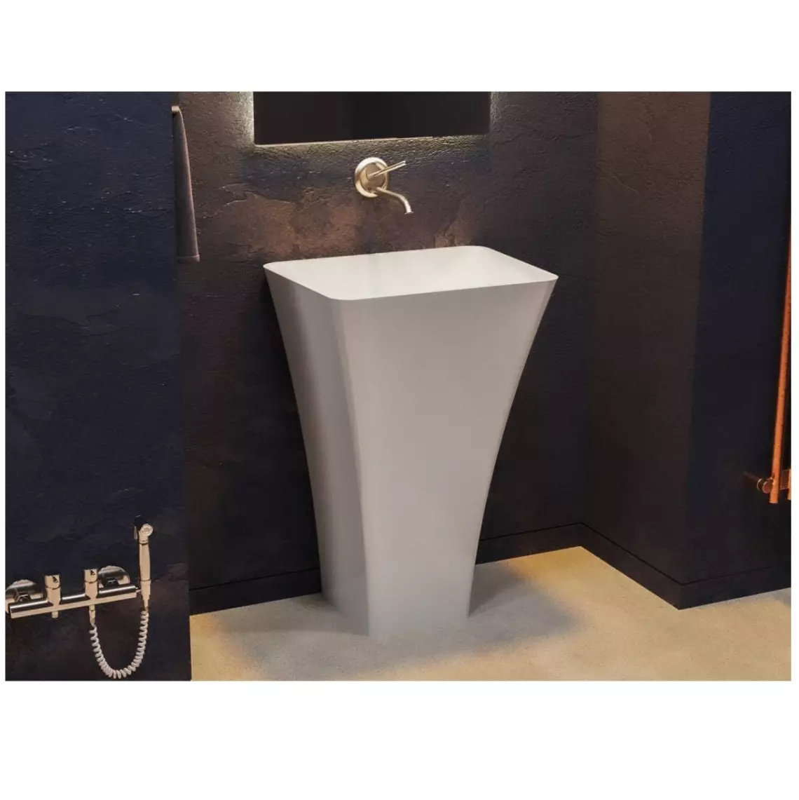 Умивальник для підлоги, пристінний Miraggio Sunny, 45х60, білий глянсовий (0001249) - Фото 3