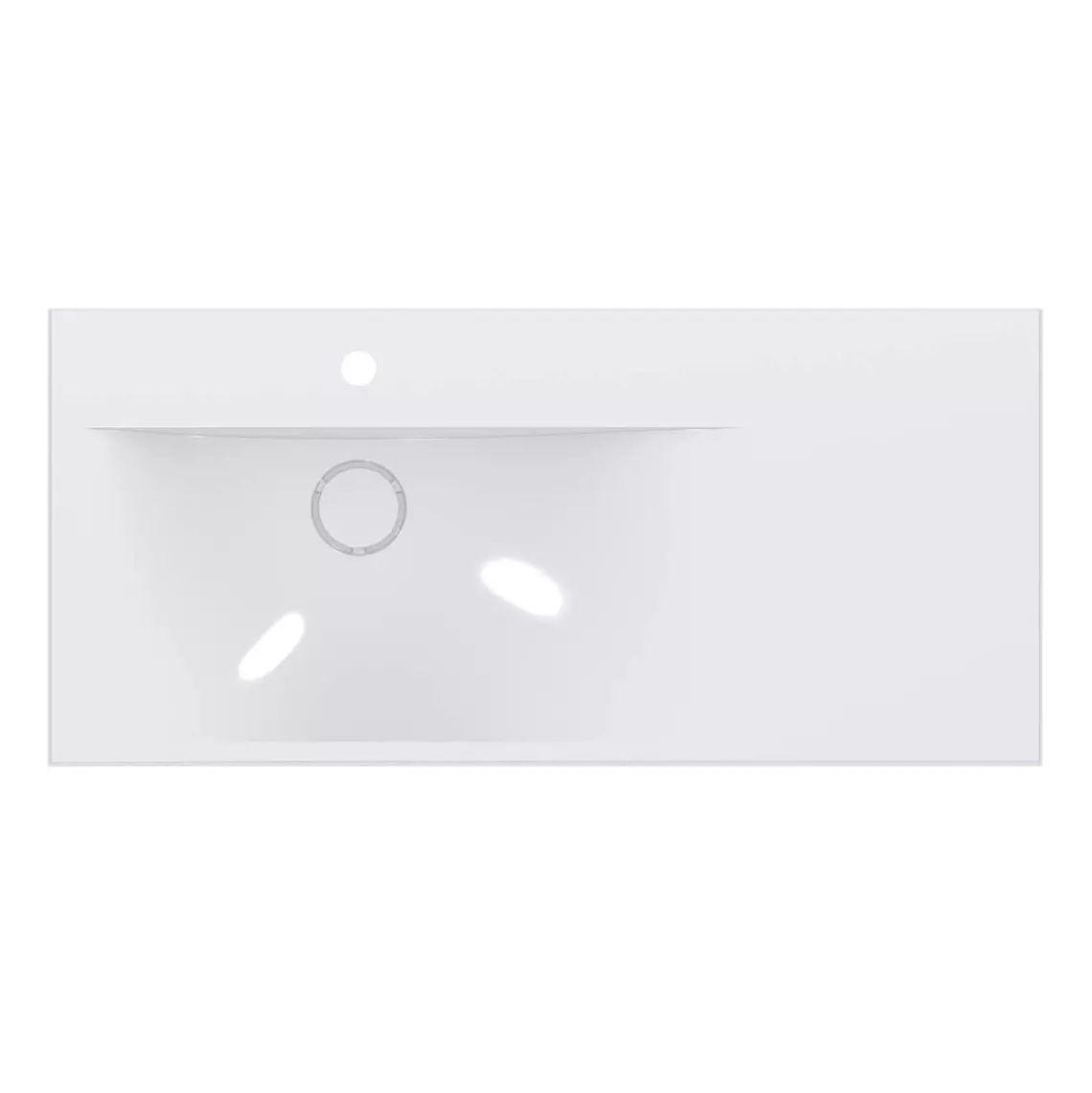 Умывальник накладной, подвесной, врезной  Miraggio Viola 1000 L, с крылом, 46х1000, белый глянцевый (0002658) - Фото 2