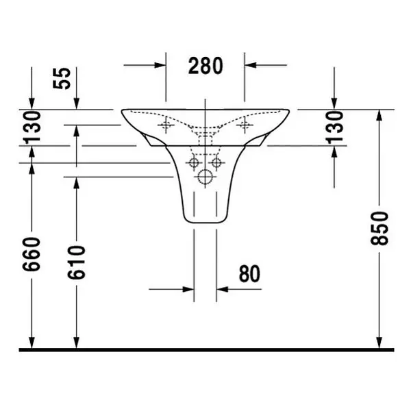 УЦІНКА: Напівп'єдестал Duravit PuraVida, білий (0858120000) - Фото 2
