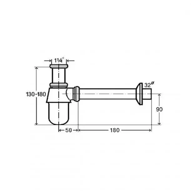 Сифон для умивальника Viega 5753, хром (100674) - Фото 2
