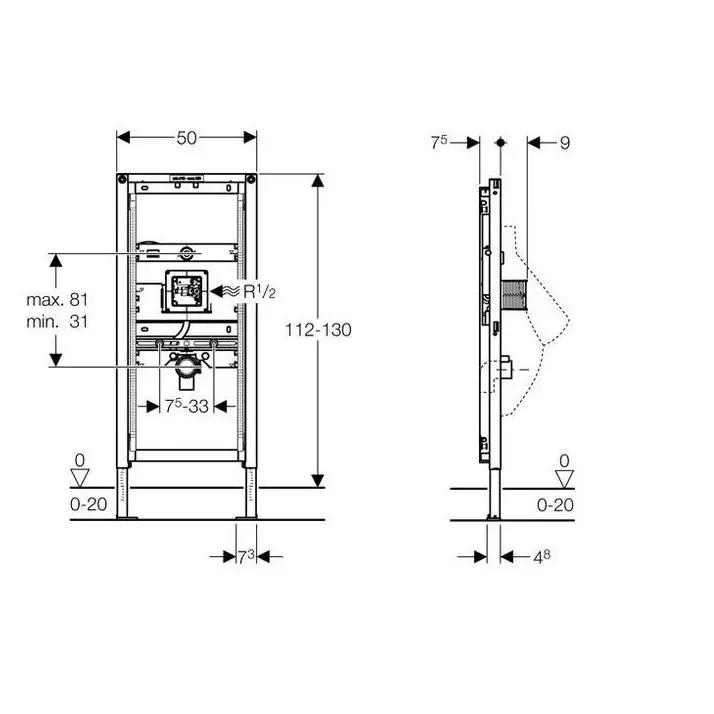 Інсталяція для пісуару Geberit Duofix (111.689.00.1) - Фото 2