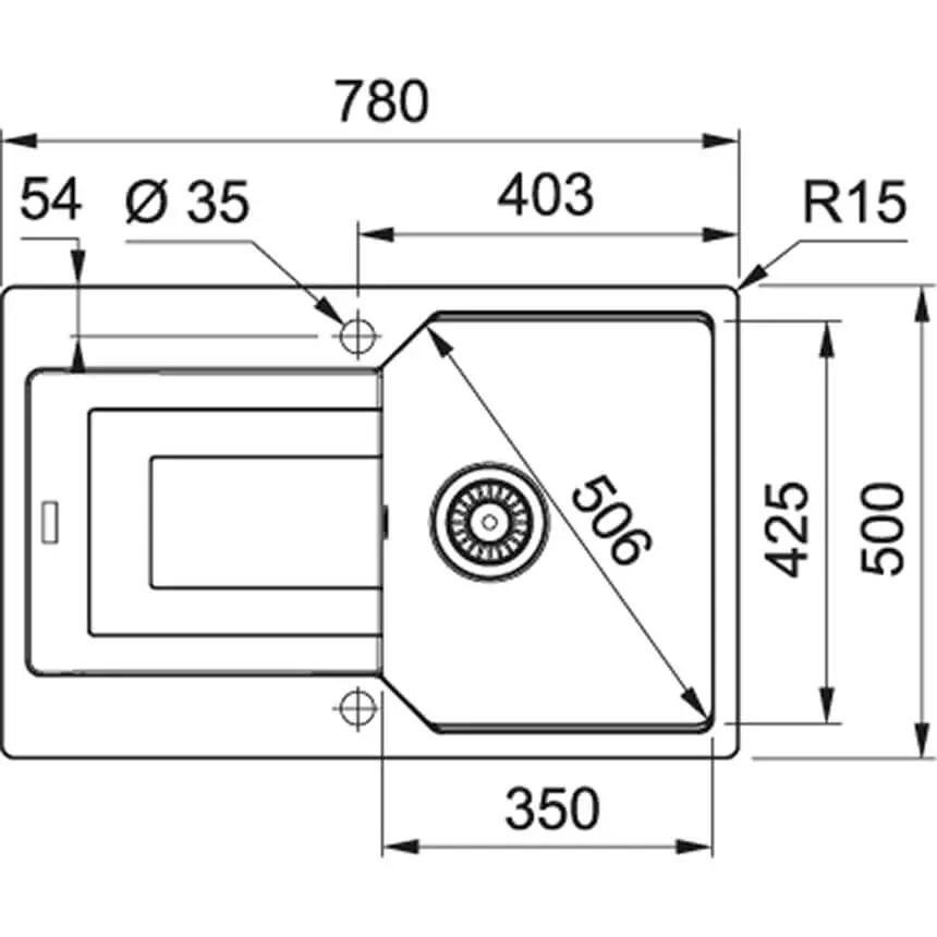 Кухонна мийка Franke Urban UBG 611-78, накладна, оборотна, коландер, вентиль, сифон, 78x50, граніт чорний (114.0699.234) - Фото 2