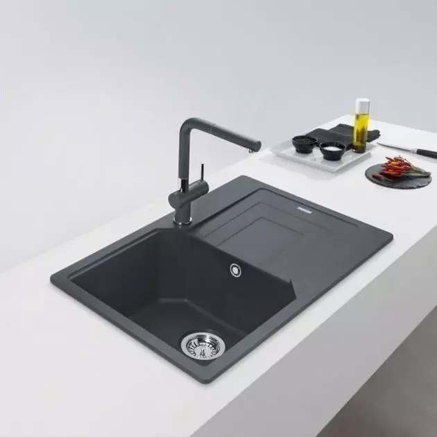 Кухонна мийка Franke Urban UBG 611-78, накладна, оборотна, 78x50, граніт сірий камінь (114.0701.805) - Фото 2