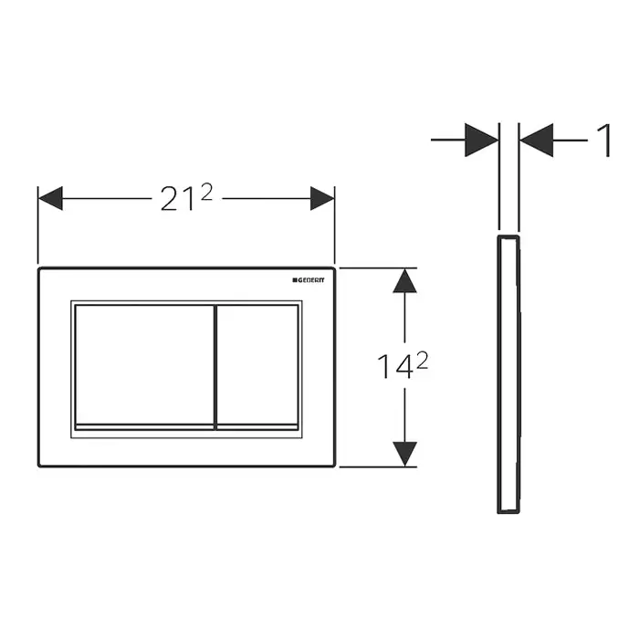 Клавиша смыва Geberit Omega30 с легкоочищаемой поверхностью, лакированный матовый хром/глянцевый хром (115.080.JQ.1) - Фото 3