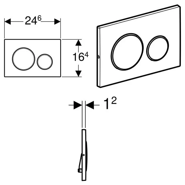 Клавіша змиву Geberit Sigma20 нержавіюча сталь (115.889.SN.1) - Фото 2