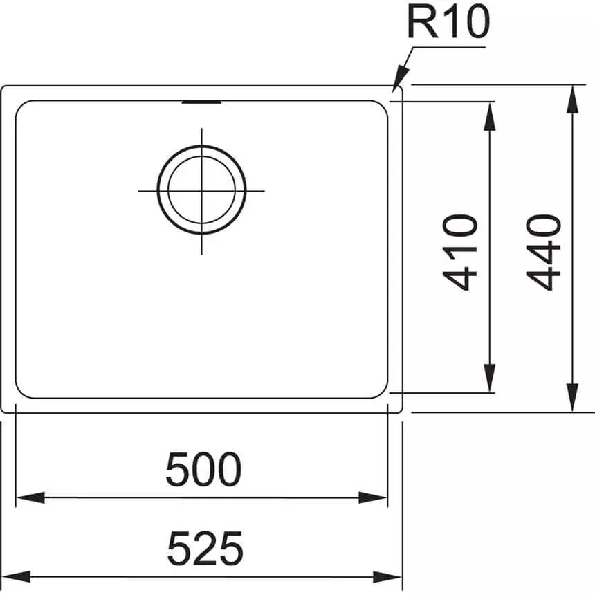 Кухонная мойка Franke Sirius SID 110-50, под столешницу, 52.5x44, тектонайт черный (125.0395.602) - Фото 3