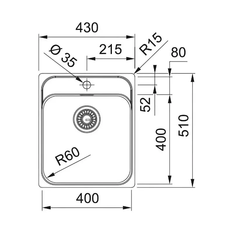 Кухонна мийка Franke Smart SRX 210-40 TL, накладна, 43х51, полір. сталь + Змішувач Grohe BauClassic, хром (127.0703.298/31234001) - Фото 2
