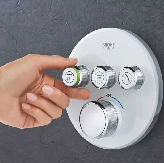 Внешняя часть термостатического смесителя GROHE Grohtherm SmartControl на 3 выхода (29904LS0) - Фото 2