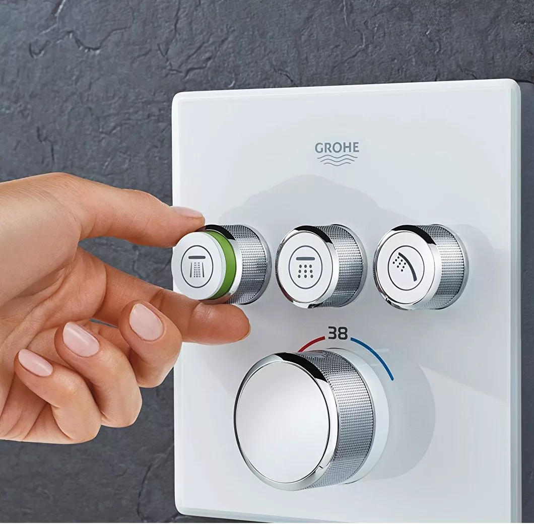 Внешняя часть термостатического смесителя GROHE Grohtherm SmartControl на 3 выхода (29157LS0) - Фото 2