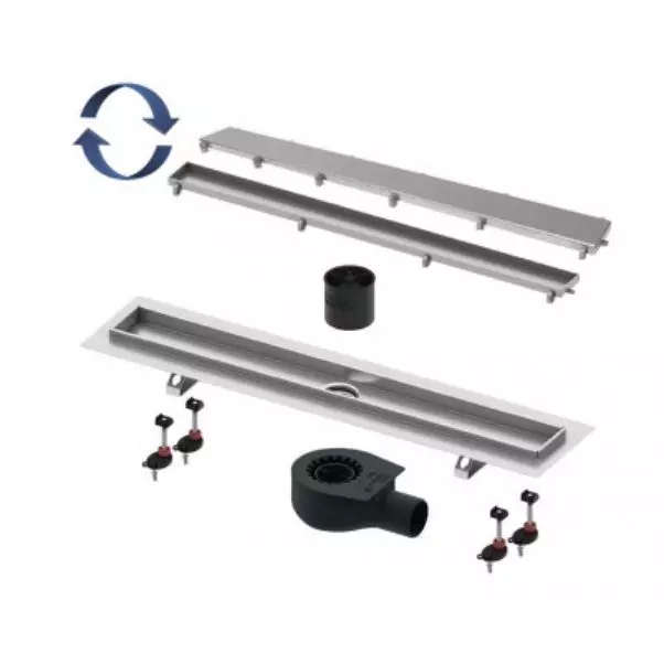 Комплект TECElinus для монтажа дренажного канала 2 в 1, с основой для плитки “tile” и “steel”, с мембраной 900 мм (15103099) - Фото 1