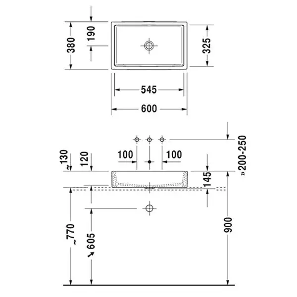 Умивальник накладний Duravit Vero Air 60 см, білий (2351600000) - Фото 2