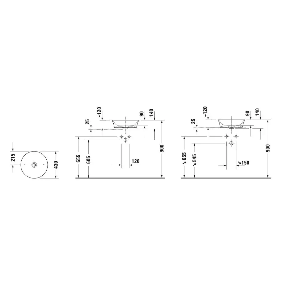 Меблевий умивальник Duravit White Tulip 43 см, білий (236243000) - Фото 2