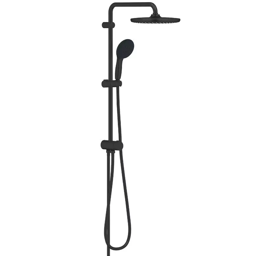 Душевая система Grohe Tempesta System 250 Flex с переключателем настенного монтажа, черный матовый (269802431) - Фото 1