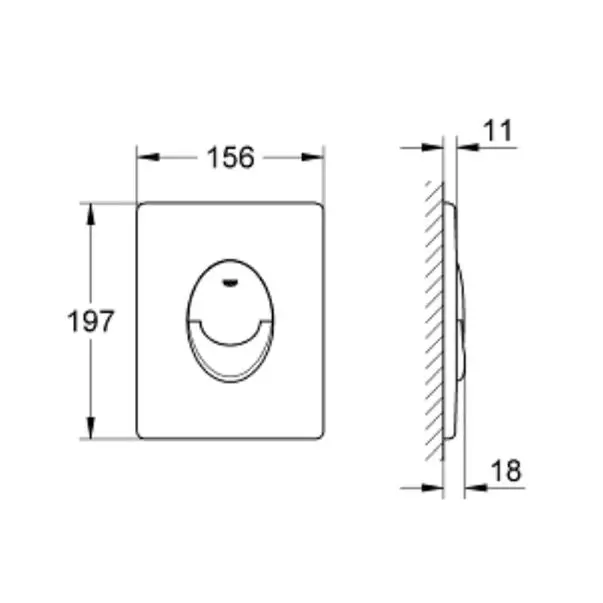 Клавіша змиву для унітазу Grohe Skate Air, чорний матовий (38505KF0) - Фото 4