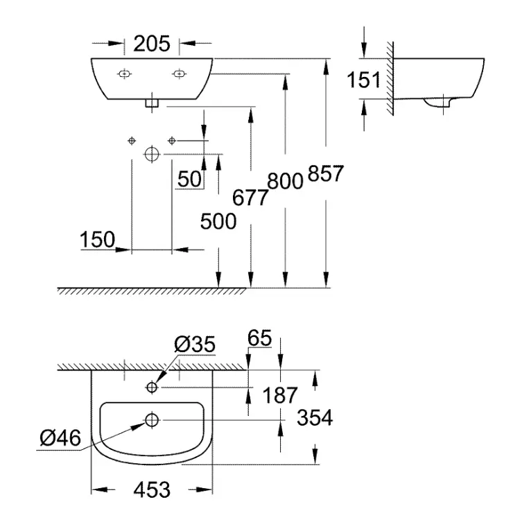 GROHE Керамічна раковина 45см BAU CERAMIC (39424000) - Фото 4