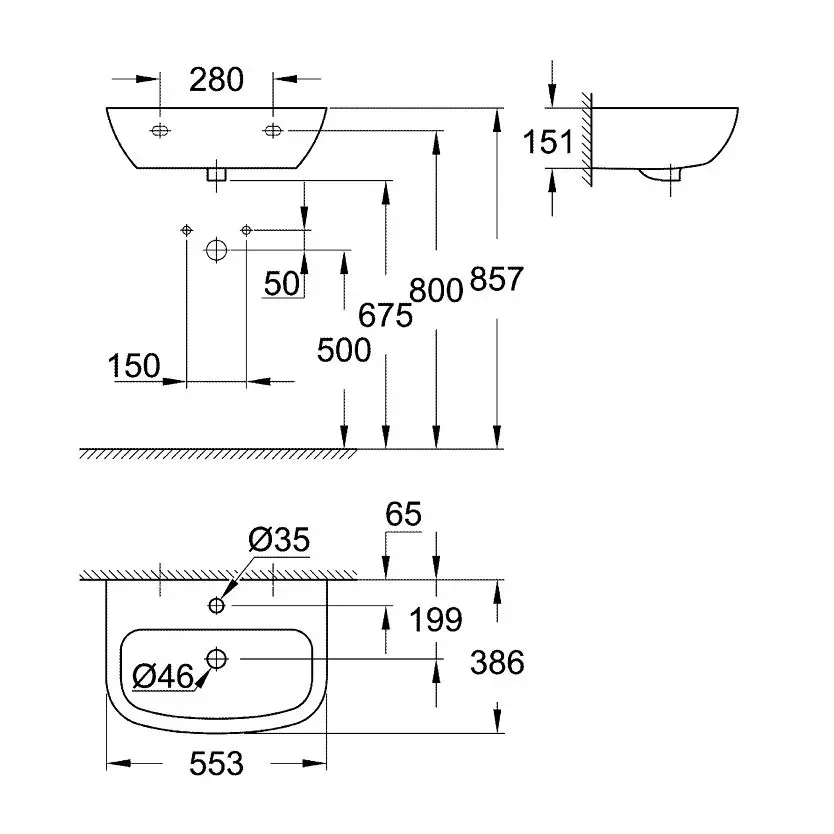 GROHE Керамічна раковина 55см BAU CERAMIC (39440000) - Фото 6
