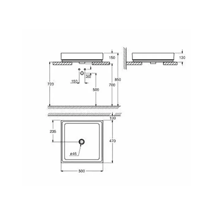 Раковина накладна Grohe Cube Ceramic 50, білий (3948100H) - Фото 3