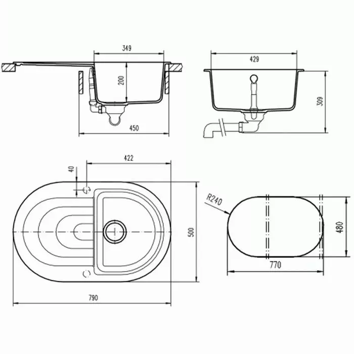 Кухонна мийка Teka Perla 45 B-TG з матеріалу Tegranit (40144585) - Фото 2