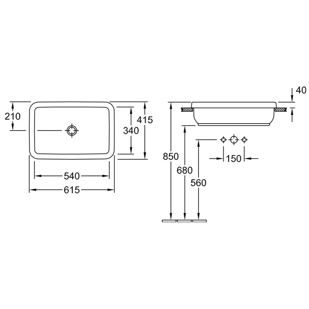 Раковина встраиваемая Villeroy&Boch Architectura 61,5x41,5 см (41676001) - Фото 4