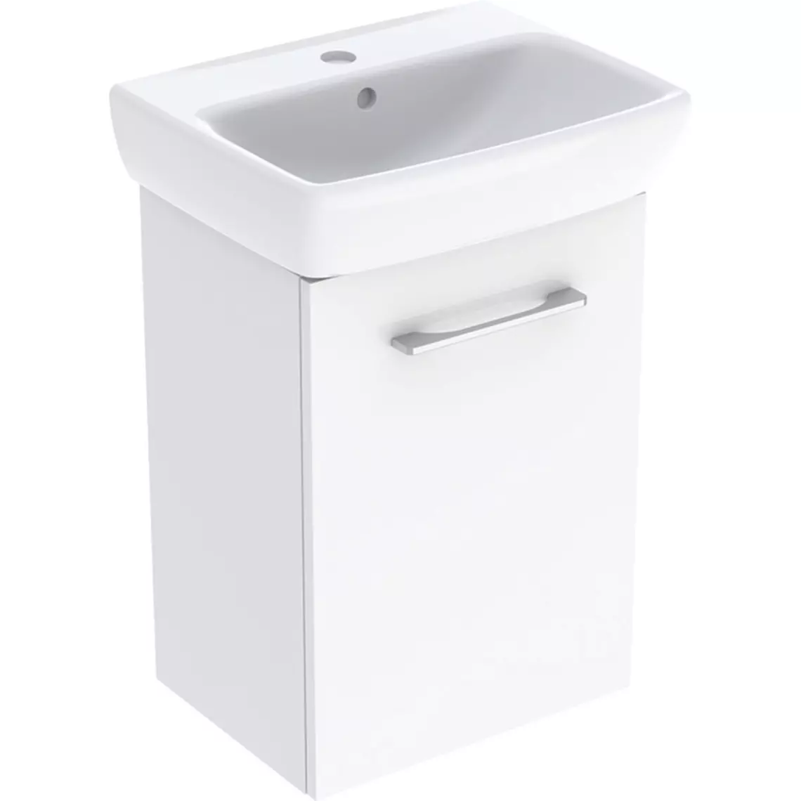 Комплект умивальника Geberit Selnova Square з шафкою, одні двері: B=45см, H=64.9см, T=35см, білий (502.746.00.1) - Фото 1