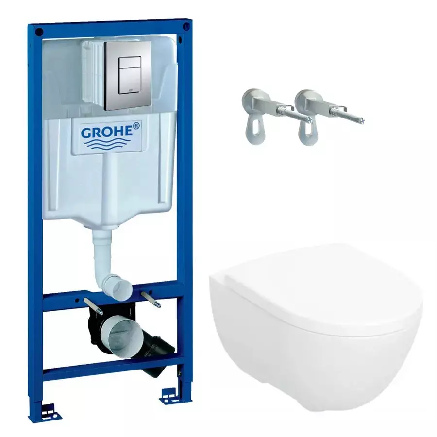 Комплект унитаза подвесного с крышкой Geberit Modo и инсталляции Rapid SL 3 в 1 (502.939.00.1_38772001) - Фото 1