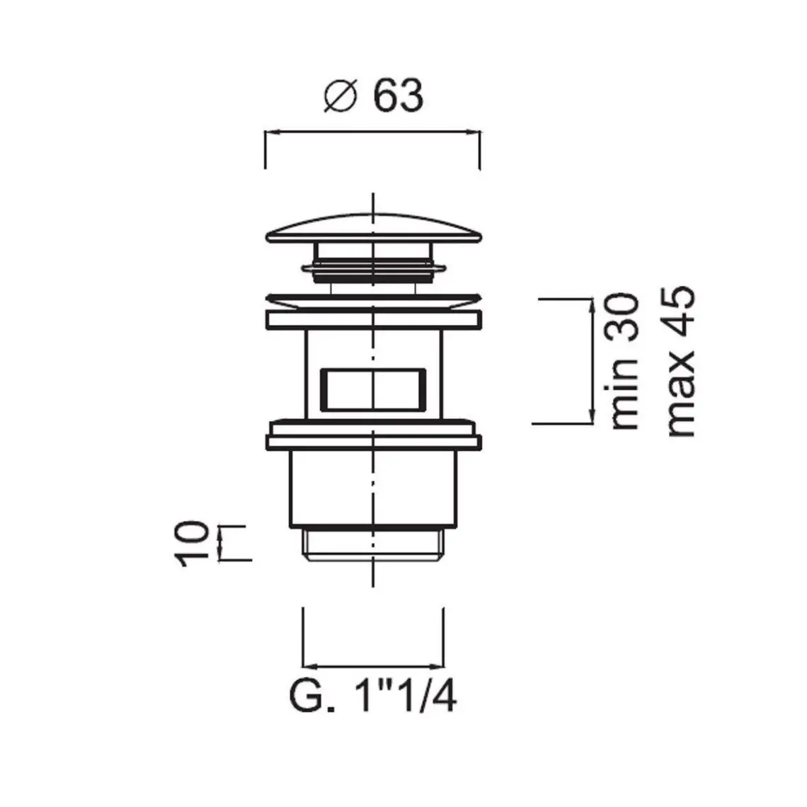 Донний клапан Giulini Classic Revolution - Praga, нікель матовий (5102LNKO) - Фото 2