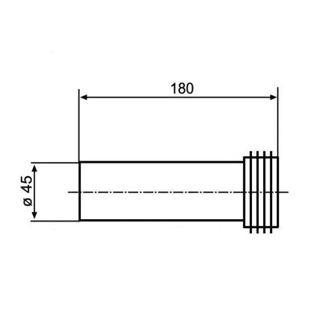 УЦІНКА: Сполучний патрубок з манжетою Sanit 45 мм L-180 мм (58.992.00.0000) - Фото 2