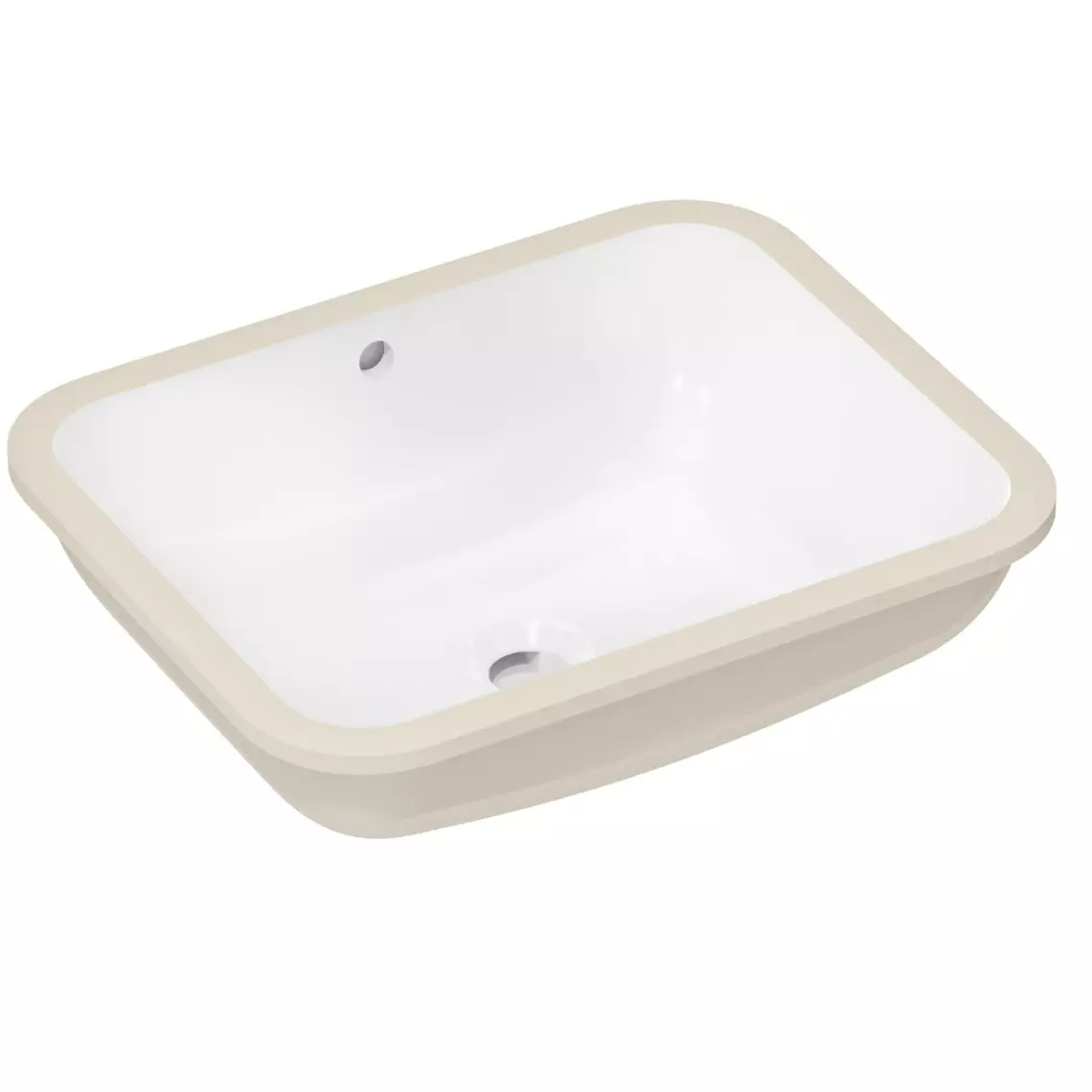 Умывальник прямоугольный Hansgrohe Xuniva Q 450x350 мм под столешницу, с переливом, белый (60154450) - Фото 1