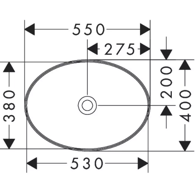 Умивальник овальний Hansgrohe Xuniva D без переливу, 550x400 мм, білий (60165450) - Фото 3