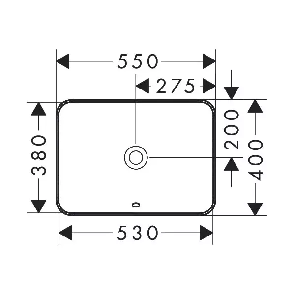 Умывальник Hansgrohe Xuniva Q SmartClean 550x400 мм врезной на столешницу, White (61066450) - Фото 3