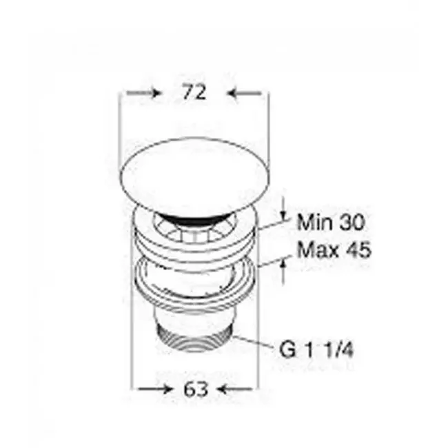 Донний клапан з керамічною кришкою Villeroy & Boch (68080001) - Фото 2