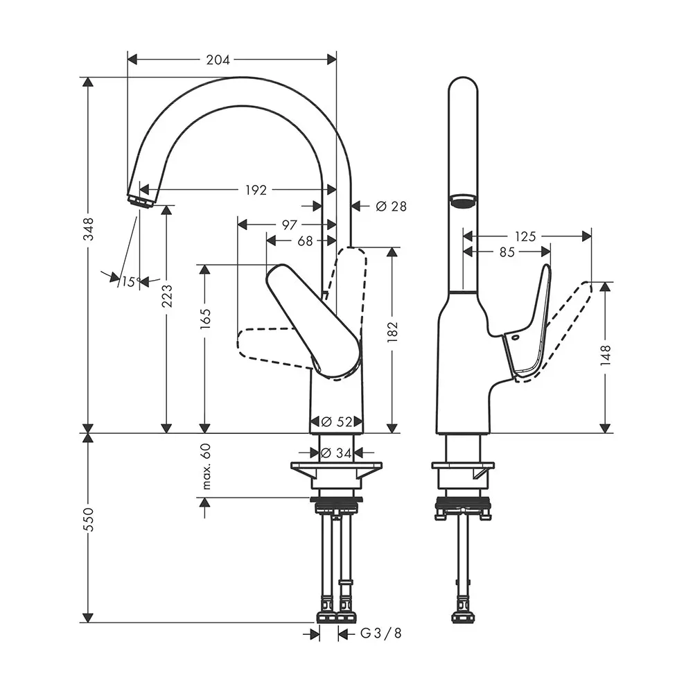 Кухонний змішувач Hansgrohe Focus M42 M421-H220 (71802000) - Фото 3