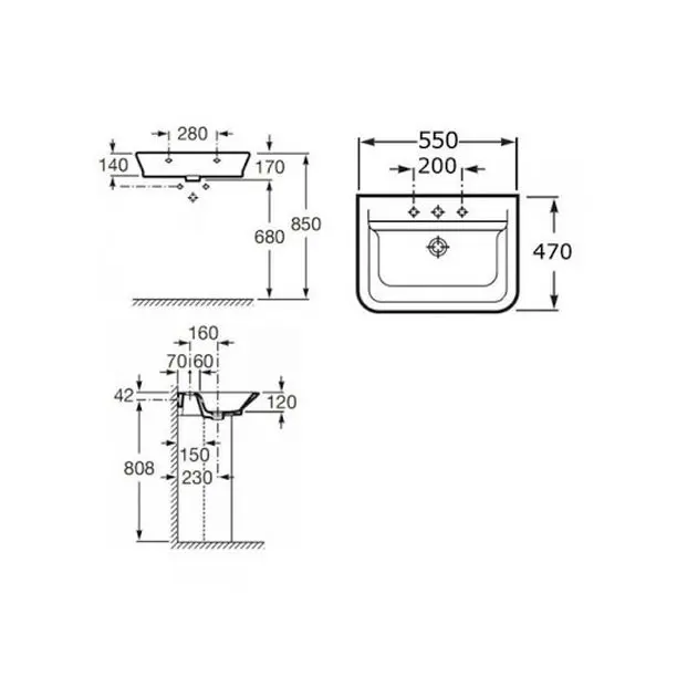 Раковина Roca Gap 55x47 (A327475000) - Фото 3