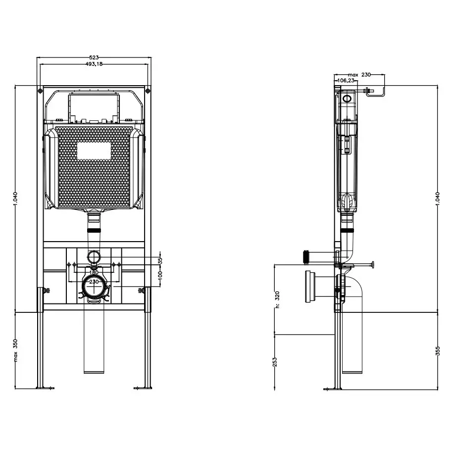 Система інсталяції Quarter Bath для підвісного унітазу з бачком 3/6 л (GRZ4103) - Фото 3