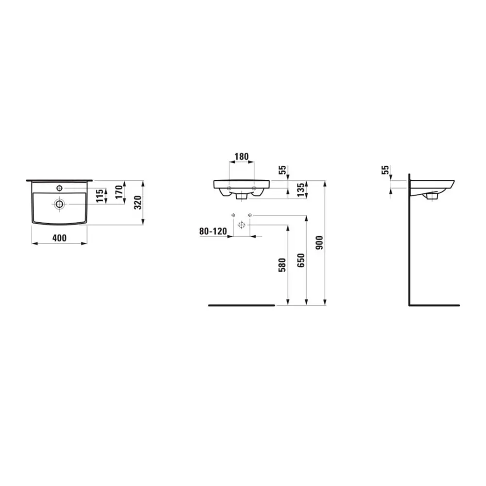 Умивальник підвісний Laufen Pro N (H8109500001041) - Фото 3
