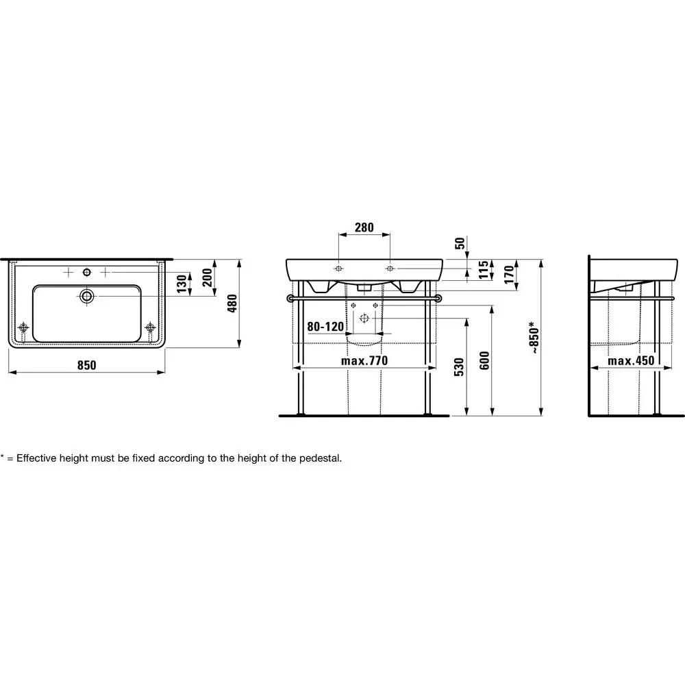 Раковина підвісна Laufen Pro 85х48 (H8139560001041) - Фото 4