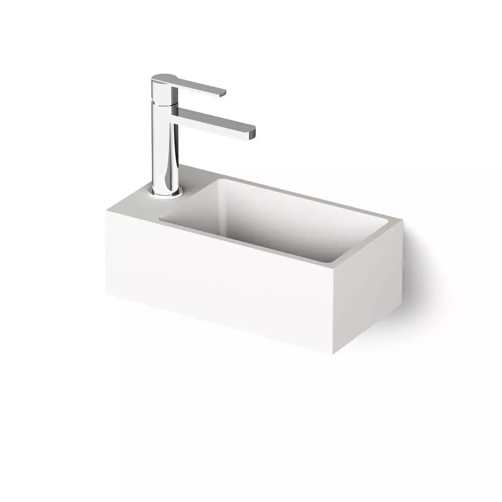 Умывальник подвесной PAA MI D, Silkstone, без перелива, правый, 40х21, Matte White (IMIS_D_00) - Фото 1