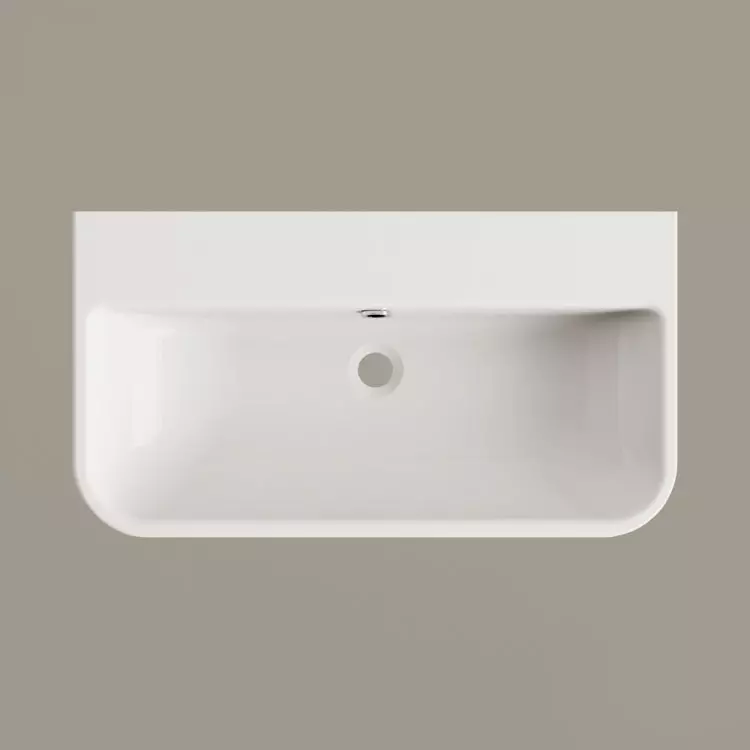 Умивальник підвісний PAA Samba, литий камінь, 69,5х37,5, Glossy Alpine White (ISA_00) - Фото 2