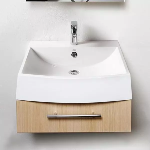 Умывальник подвесной PAA Step, литый камень, 60х50, Glossy Alpine White (ISTE_00) - Фото 3