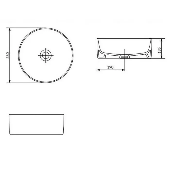 Умивальник на стільницю Cersanit Crea 38, білий (K114-020) - Фото 4