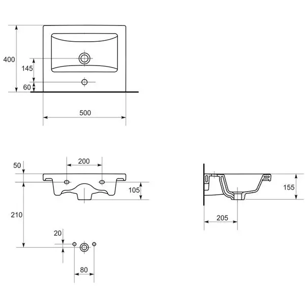 Умивальник меблевий Cersanit Como 50, білий (K32-002-BOX) - Фото 4