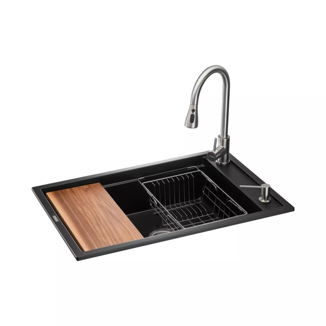Кухонна станція GRANADO Basic Estella 78x50x21, ширина крила 16см, Black shine (KSG0101) - Фото 1
