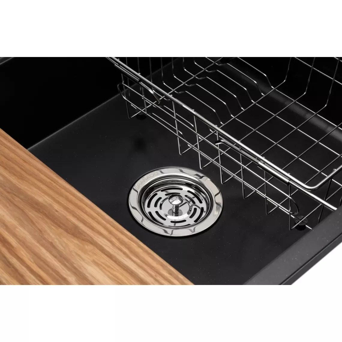 Кухонная станция GRANADO Royal Estella 78x50x21, ширина крыла 16см, Black shine (KSG0301) - Фото 4