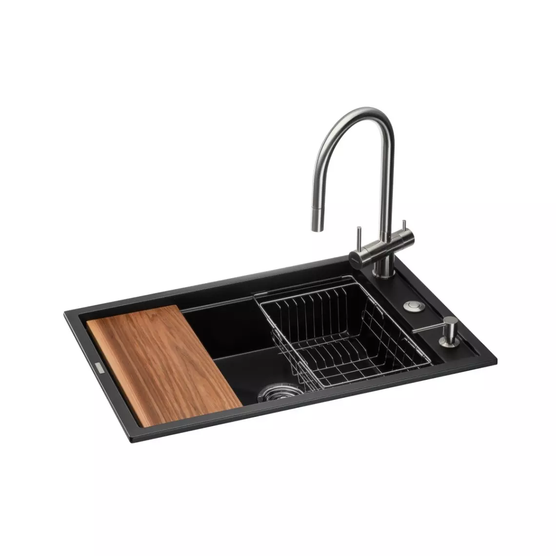 Кухонна станція GRANADO Royal Estella 78x50x21, ширина крила 16см, Black shine (KSG0301) - Фото 1