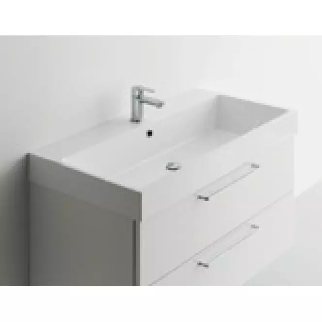 Тумба під раковину Petit Ho.Me 80x45 см Tuxedo Matt з умивальником Strong 81x46x10 см, чорний (L636/A160) - Фото 2