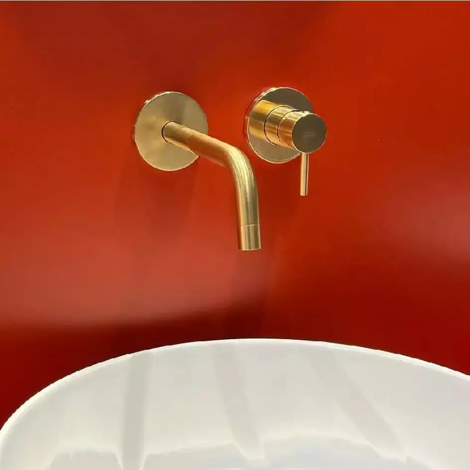 Смеситель для умывальника настенный Paffoni Light, излив 178 мм, Brushed Honey Gold (LIGBOX105HGSP70) - Фото 2