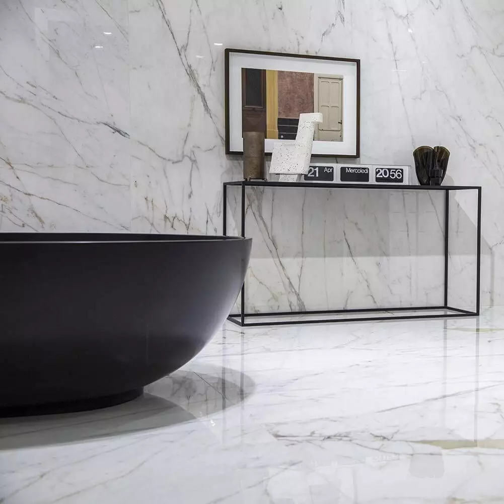 Керамогранит крупноформатный Marazzi, Grande Marble Look Golden White Lux Rett 160х320, 6 мм (M105) - Фото 2