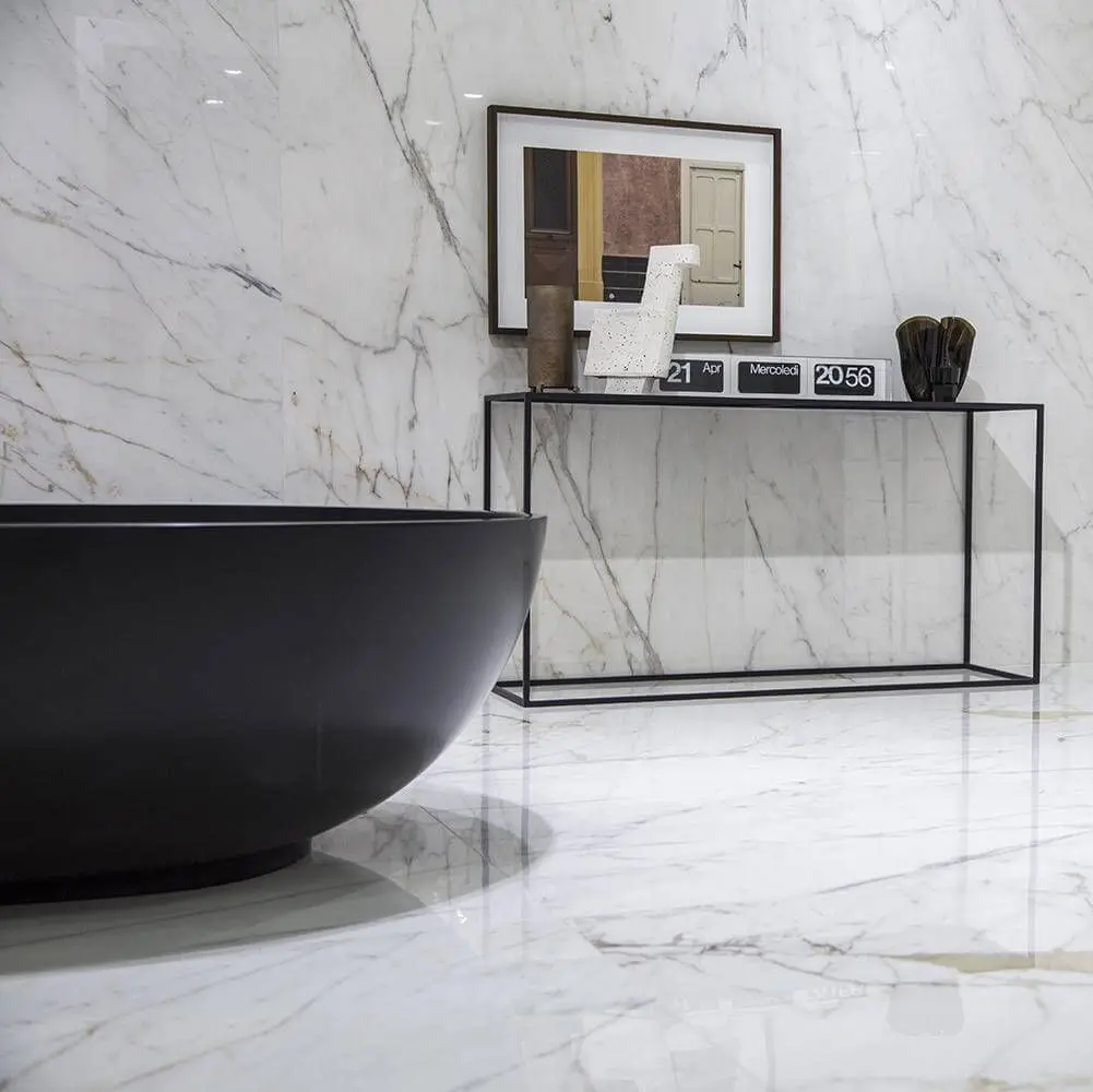Керамограніт крупноформатний Marazzi Grande Marble Look Golden White Lux Rett 120X120 (M8AF) - Фото 2
